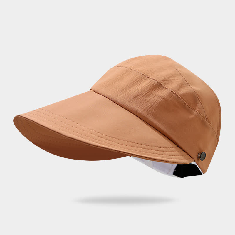 Half Open Top Sun Protection Visor Hat - Coffee - One Size - image 13