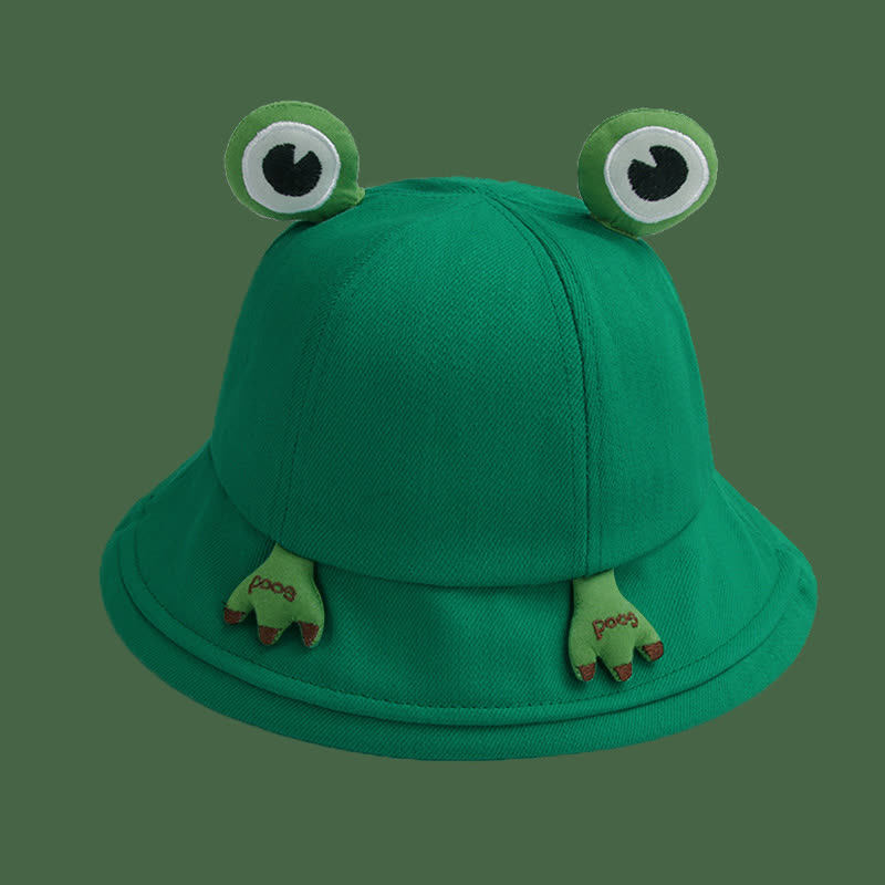 Cute Frog Design Bucket Hat - Green - One Size - image 8