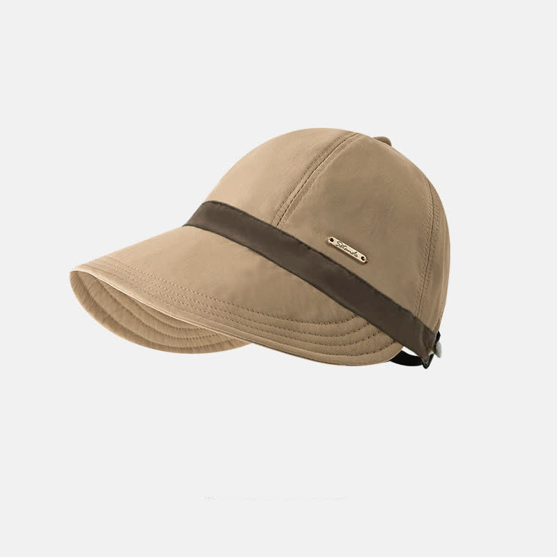 Color Block Sun Visor Hat - Khaki - One Size - image 3