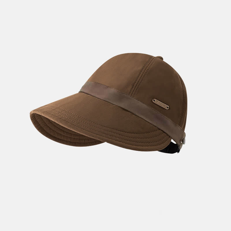 Color Block Sun Visor Hat - Coffee - One Size - image 4