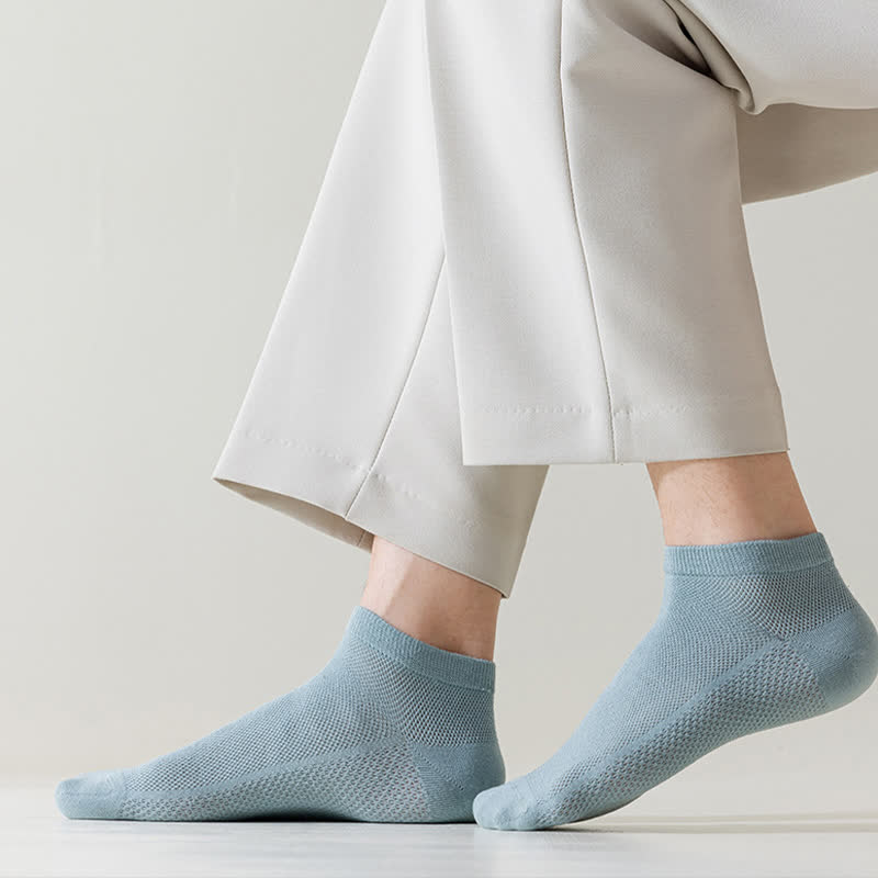 Mesh Breathable Thin Solid Color Ankle Socks(8 Pairs)