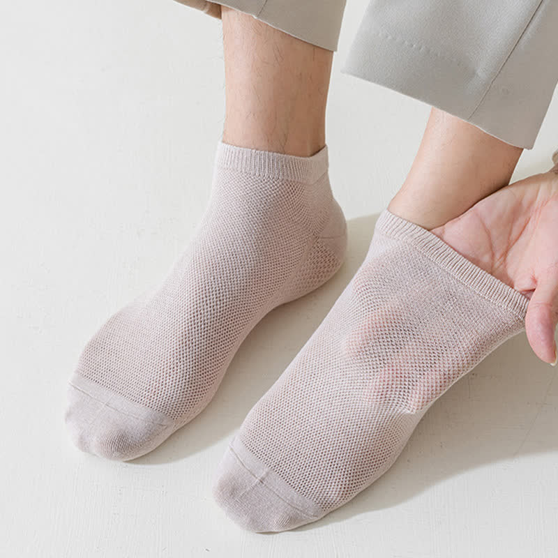 Mesh Breathable Thin Solid Color Ankle Socks(8 Pairs)