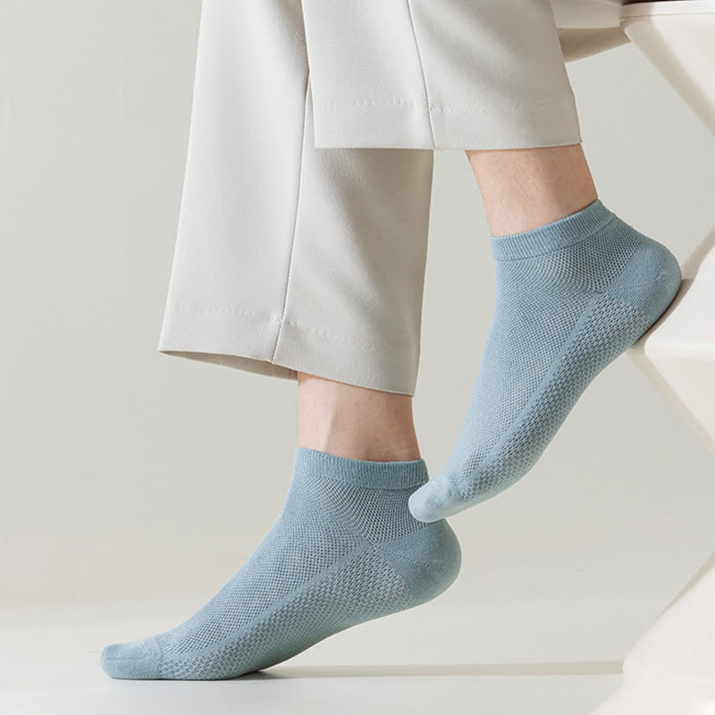 Mesh Breathable Thin Solid Color Ankle Socks(8 Pairs)