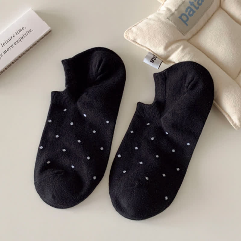 Simple Style Solid Color Polka Dot Ankle Socks(6 Pairs)