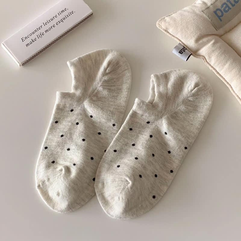 Simple Style Solid Color Polka Dot Ankle Socks(6 Pairs)