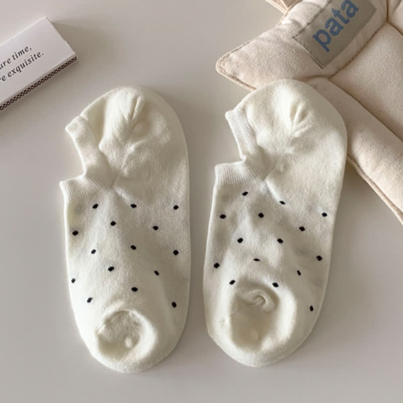 Simple Style Solid Color Polka Dot Ankle Socks(6 Pairs)
