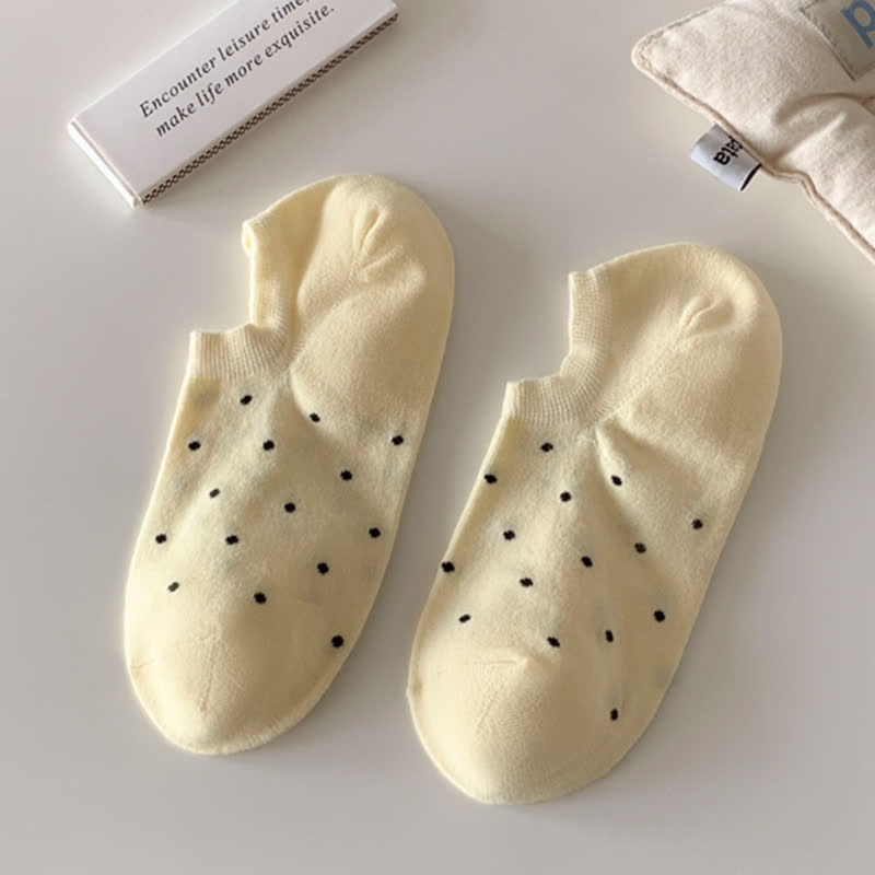 Simple Style Solid Color Polka Dot Ankle Socks(6 Pairs)