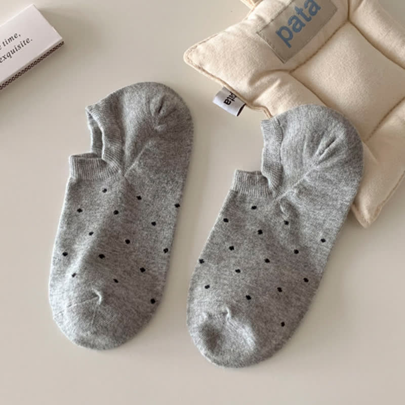 Simple Style Solid Color Polka Dot Ankle Socks(6 Pairs)