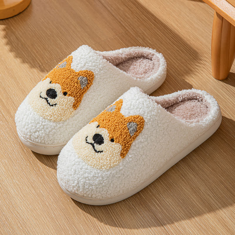 Cartoon Dog Fluffy Home Slippers - A - EU44-45(US10-11) - image 4