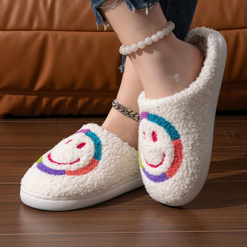 Smiley Face Fluffy Home Slippers - image 1
