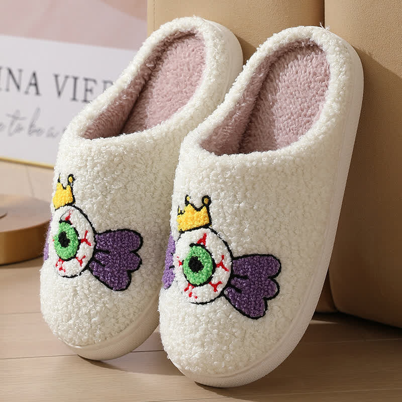 Funny Eye Print Fluffy Home Slippers - image 3