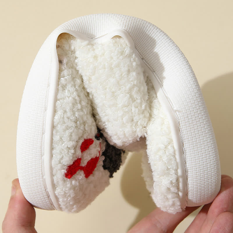 Cartoon Skull Ghost Print Fluffy Home Slippers - image 9