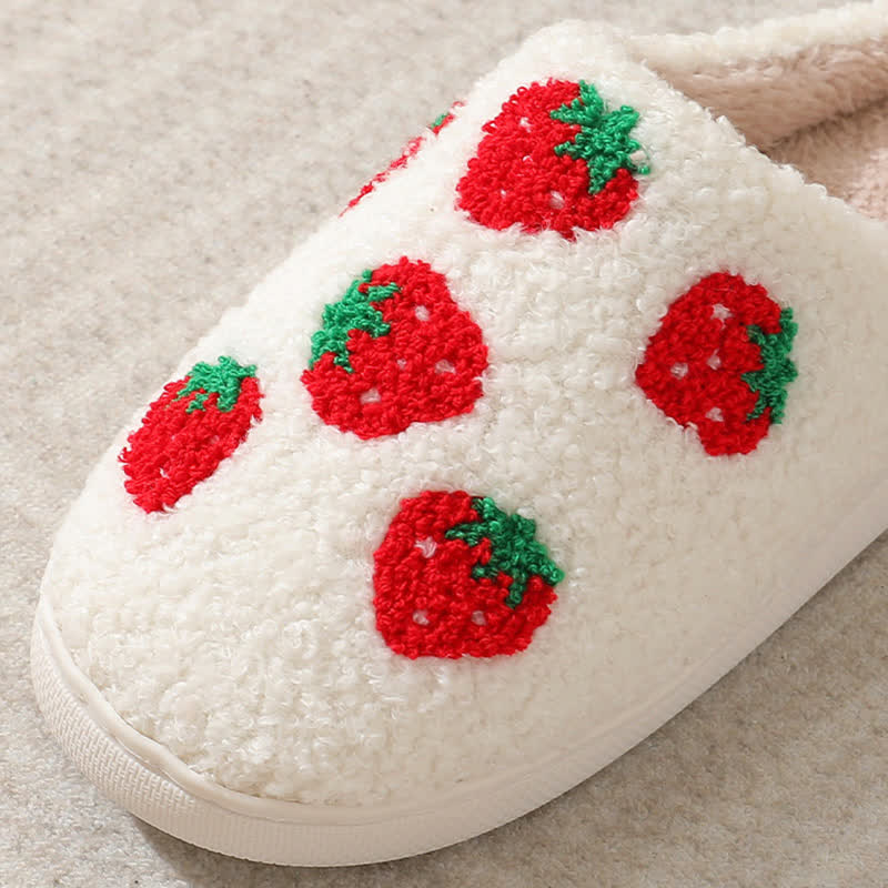 Cartoon Fruit Print Fluffy Home Slippers - image 8