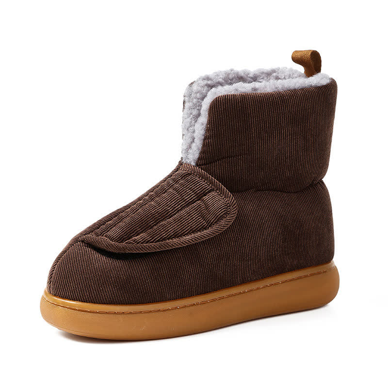 Plus Size Solid Color Velcro Warm Slippers - image 11