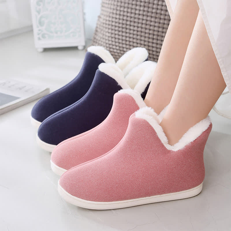 Solid Color High Top Warm Slippers - image 2