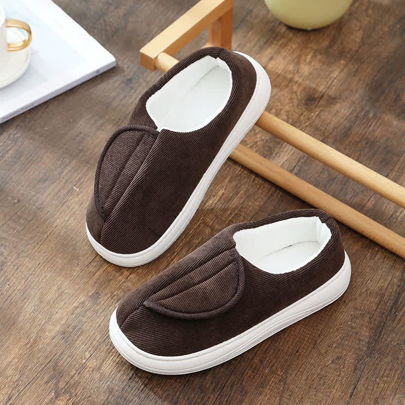 Plus Size Non-Slip Velcro Warm Slippers - Brown - EU46-47(US12-12.5) - image 10