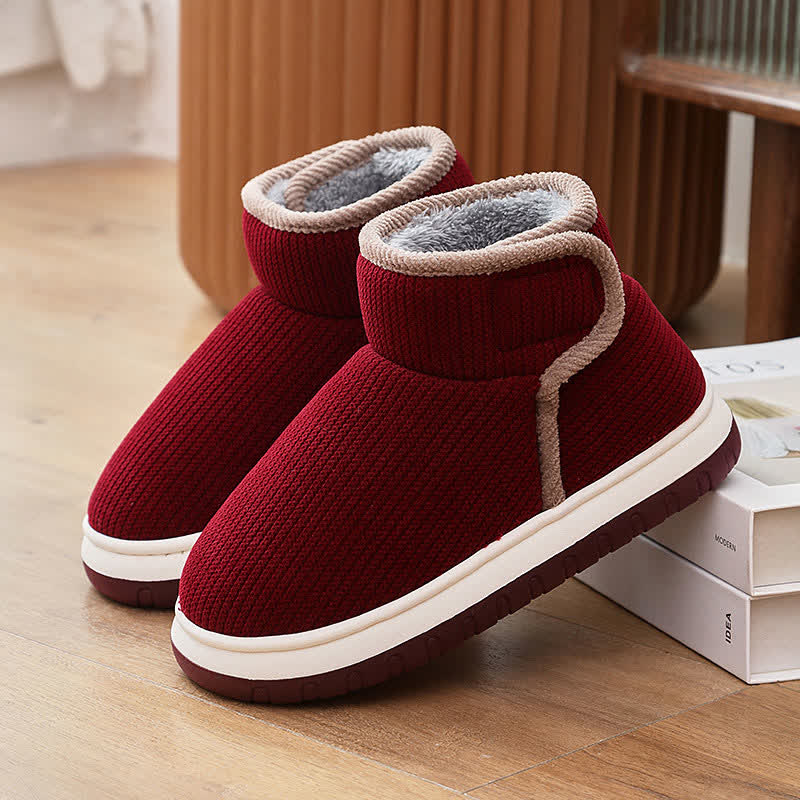 Warm Non-slip Thick-soled Slippers - Wine - EU40-41(US7-7.5) - image 7