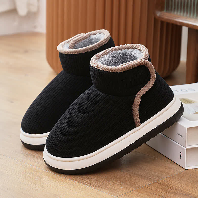 Warm Non-slip Thick-soled Slippers - Black - EU42-43(US8.5-9) - image 16