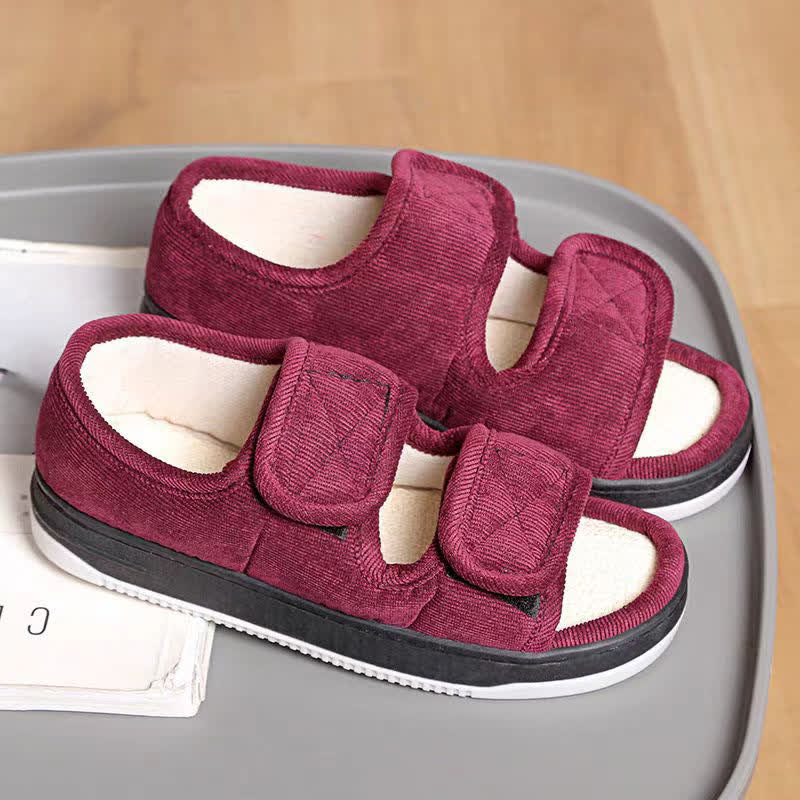 Plus Size Adjustable Non-Slip Slippers - Red - EU41-42(US7.5-8.5) - image 11