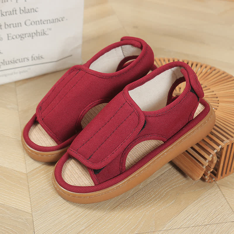 Plus Size Adjustable Easy On Non-slip Slippers - Red - EU41-42(US7.5-8.5) - image 12