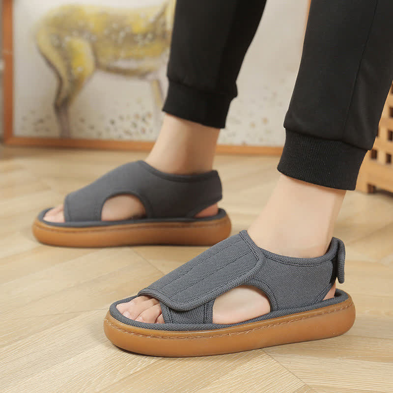 Plus Size Adjustable Easy On Non-slip Slippers - Grey - EU47-48(US12-13) - image 14
