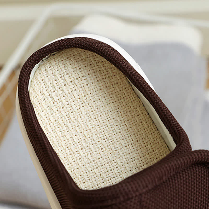Plus Size Adjustable Velcro Non-slip Linen Slippers - image 9
