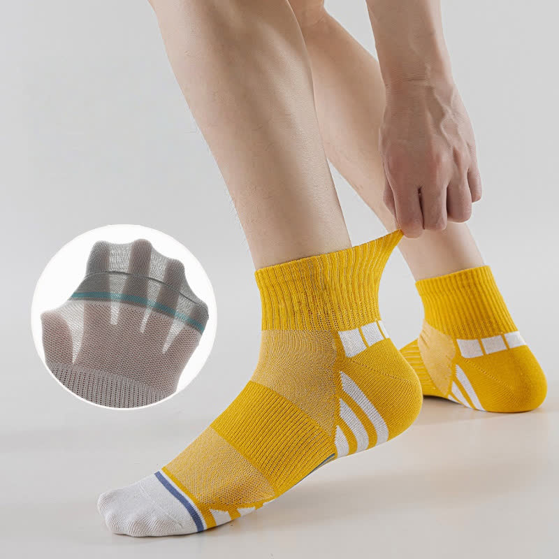 Thin Striped Sweat-wicking Mesh  Ankle Compression Socks(5 Pairs)