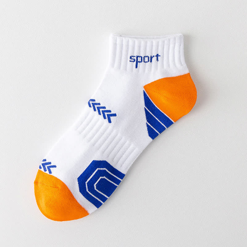 Color Block Arrow Letter  Ankle Compression Socks(5 Pairs)
