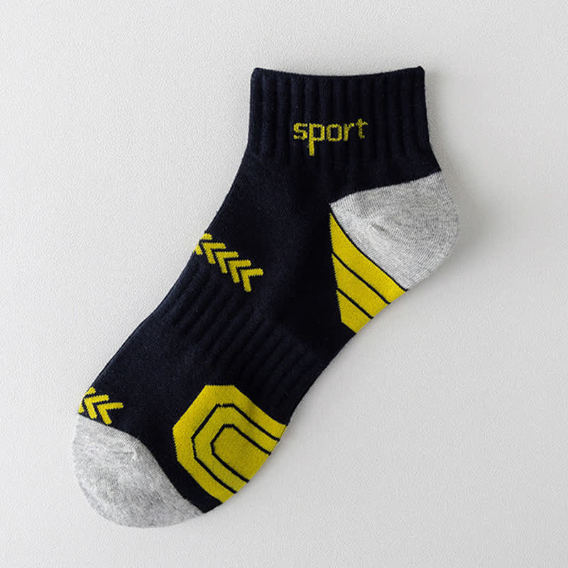 Color Block Arrow Letter Ankle Compression Socks(5 Pairs) - Light Gray - EU39-44(US6-10) - image 13