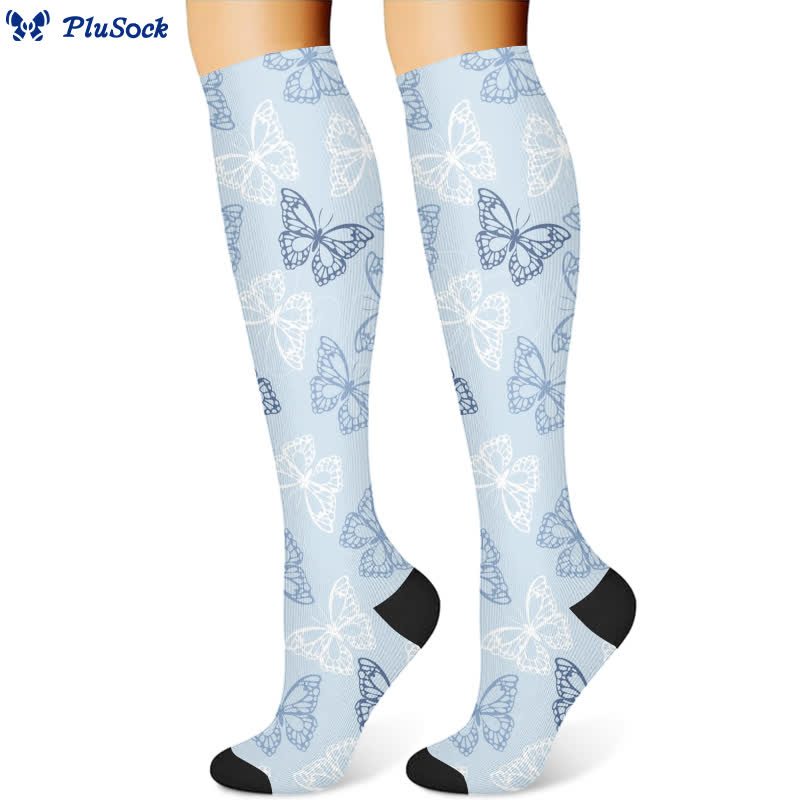 Fresh Butterfly Floral Compression Socks(3 Pairs) - image 2