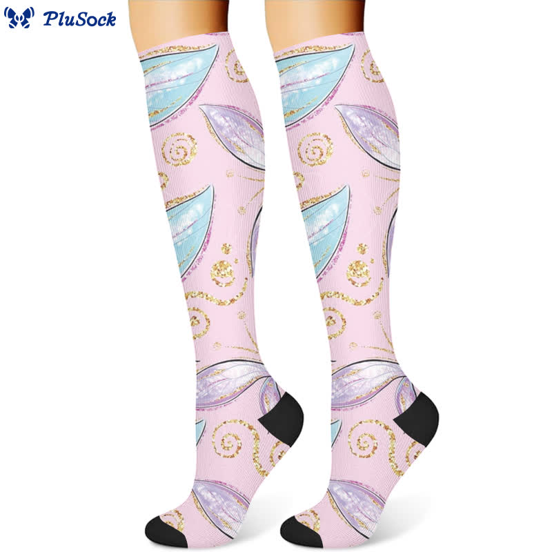 Feather Diamond Print Compression Socks(3 Pairs) - image 2