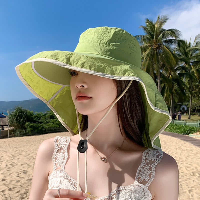 Wide Brim Sun Hat with Neck Flap(2 Packs) - image 1