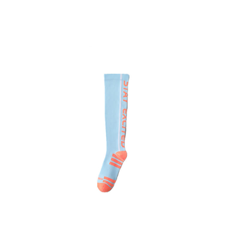 Bright Letter Print Compression Knee High Socks(4 Pairs)