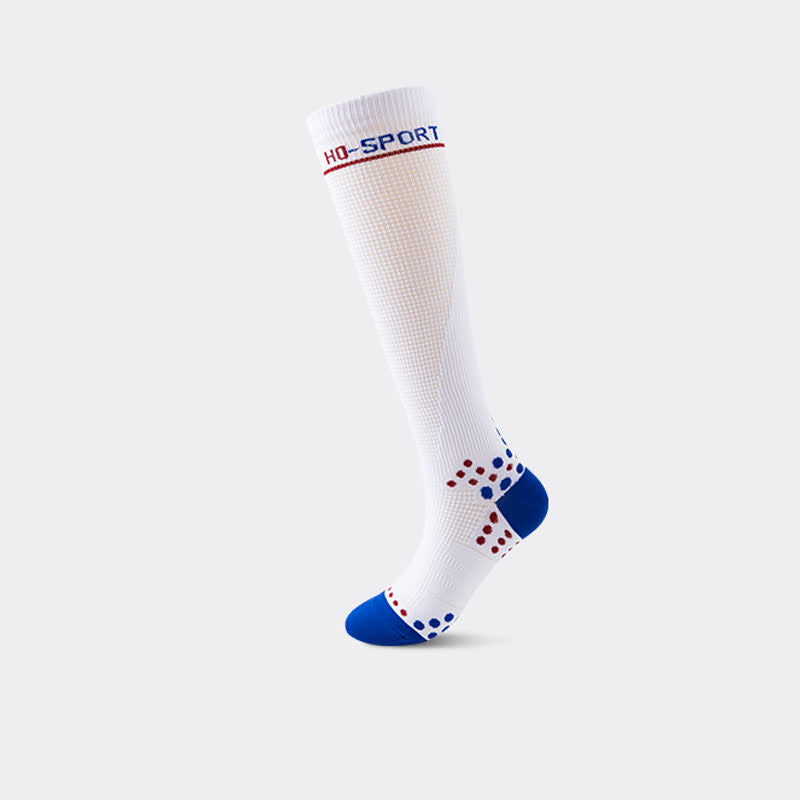 Geometric Pattern Compression Knee High Socks(4 Pairs) - White - EU36-40(US3-7) - image 12