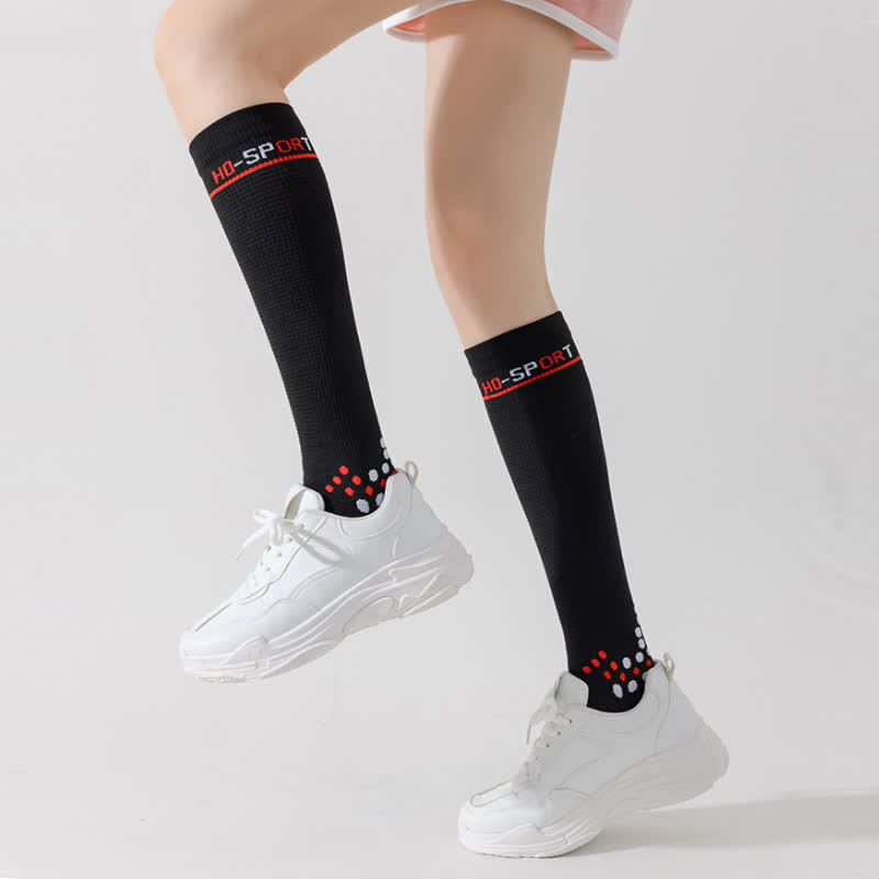 Geometric Pattern Compression Knee High Socks(4 Pairs)