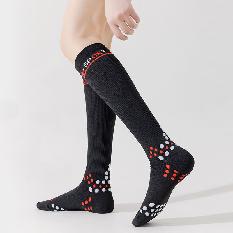 Geometric Pattern Compression Knee High Socks(4 Pairs)