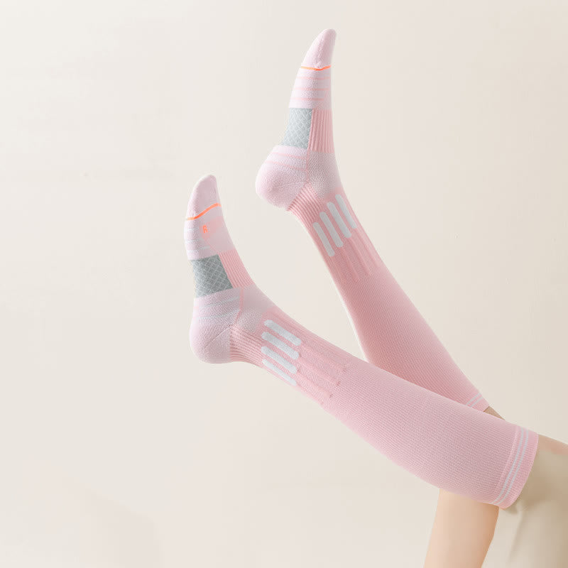 Stripe Print Sports Compression Knee High Socks(6 Pairs)
