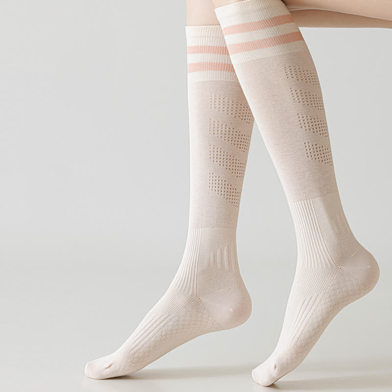 Striped Breathable Compression Knee High Socks(5 Pairs)