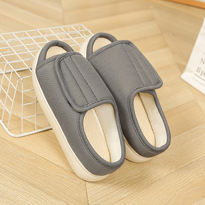 Plus Size Adjustable High Instep Non-slip Slippers - Grey - EU46-47(US12-12.5) - image 4