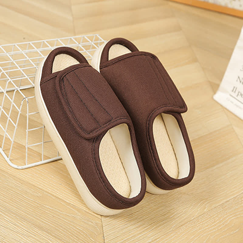 Plus Size Adjustable High Instep Non-slip Slippers - Coffee - EU46-47(US12-12.5) - image 3