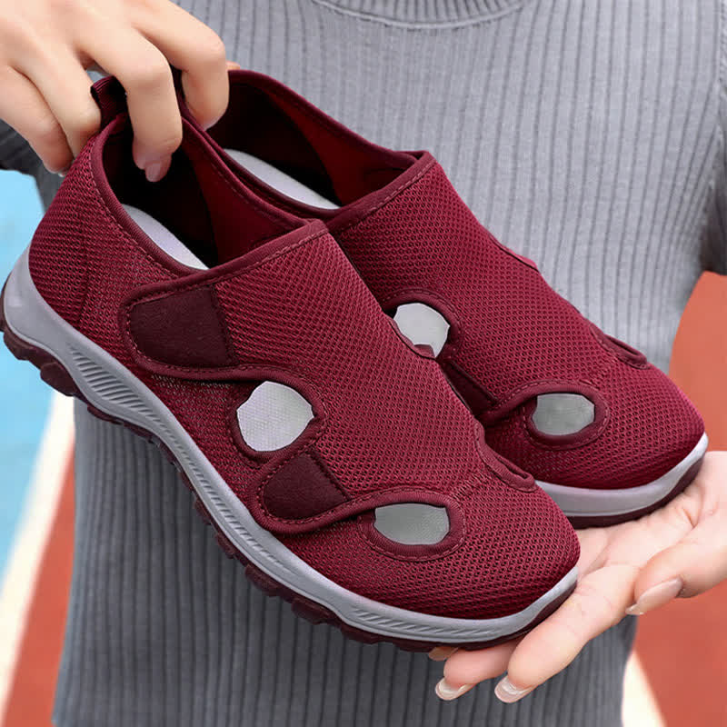 Breathable Casual Velcro Adjustable Slippers - Red - EU41(US7.5) - image 7