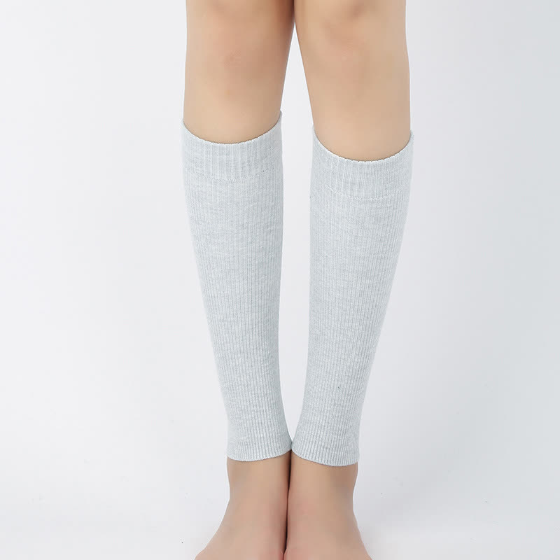 Cotton Solid Color High Elastic Calf Sleeves(2 Pairs)