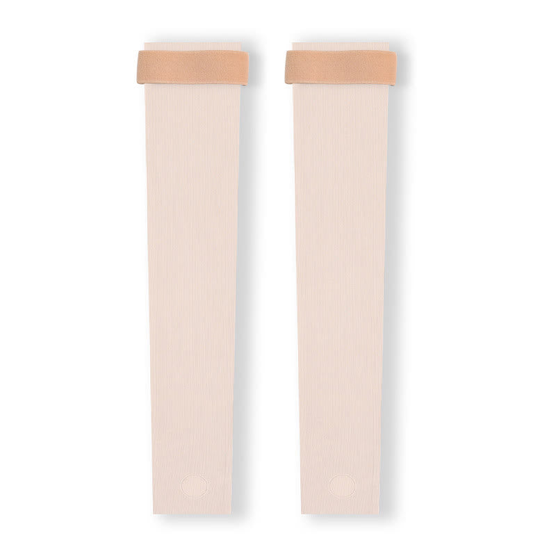 Lightweight Seamless Stirrup Leg Sleeves with Strap - Beige - XL - image 4