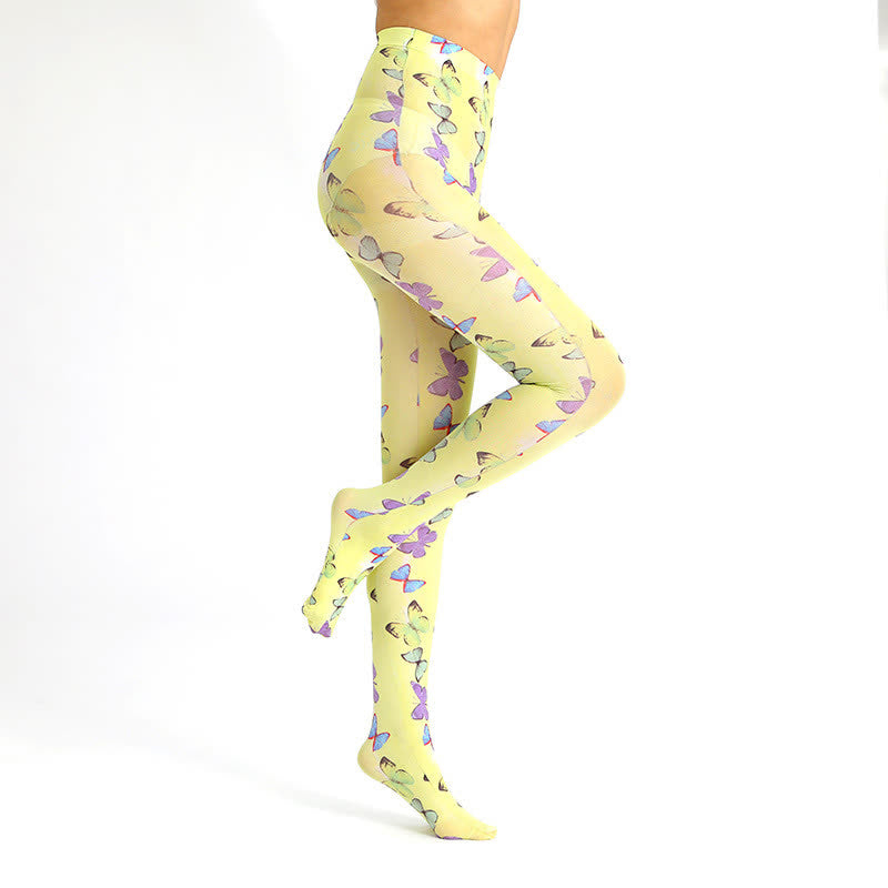 Vintage Floral Leopard Print Pantyhose - image 8