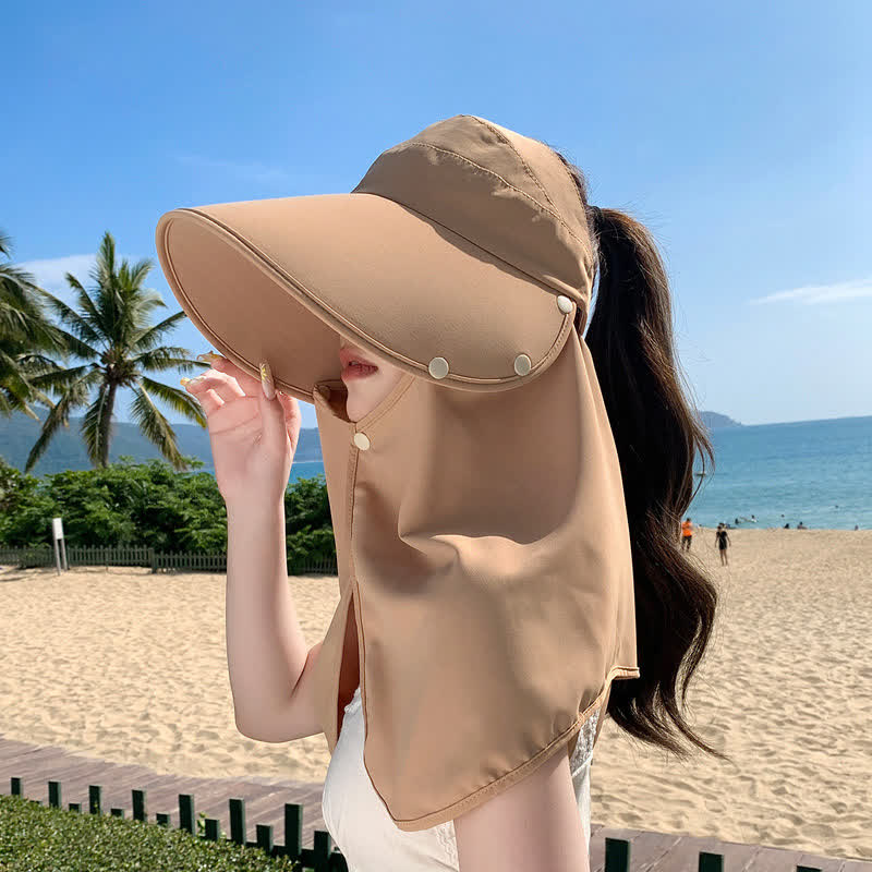 Outdoor Visor Sun Hat with Detachable Neck Flap - image 5