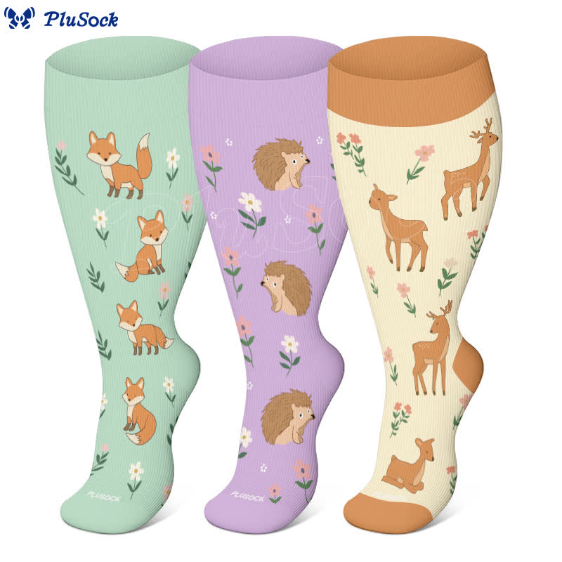 Plus Size Animal Floral Compression Socks - image 0