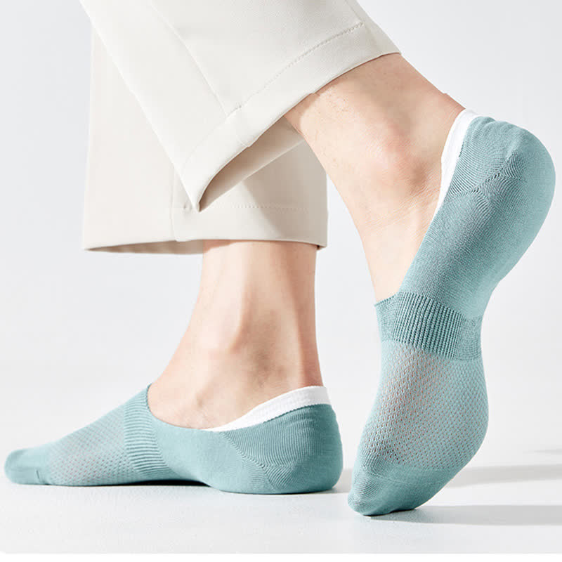 Silicone Non-slip Heel Mesh Cotton No-show Socks(7 Pairs)