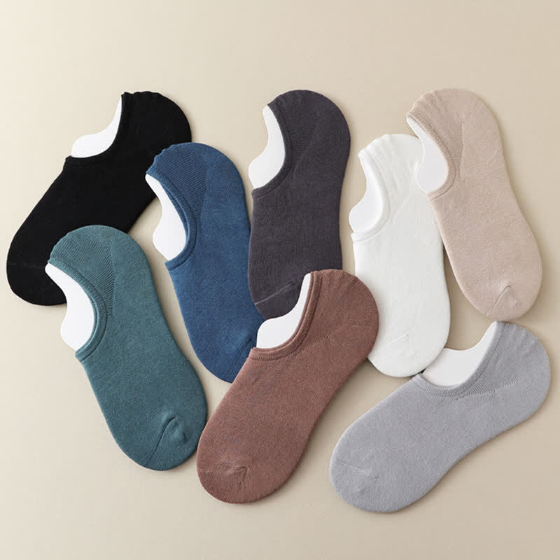 Plus Size Solid Color Stretch No Show Socks(8 Pairs)