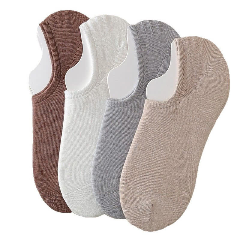 Plus Size Solid Color Stretch No Show Socks(8 Pairs)