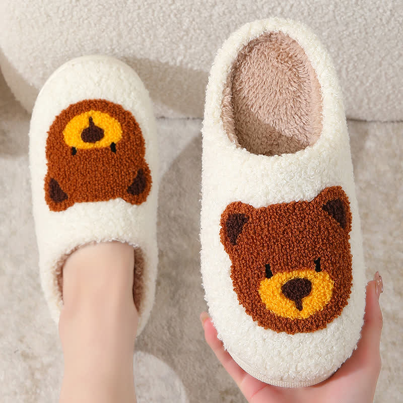 Plus Size Cartoon Bear Print Indoor Slippers - image 3